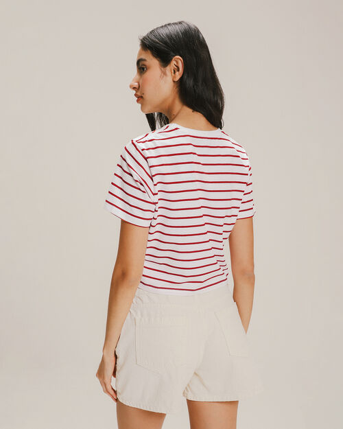 Playera Cropped Rayas